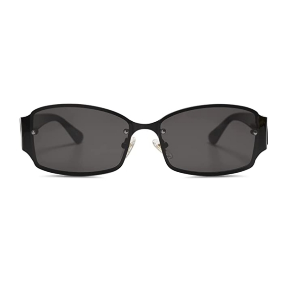 ?New Vintage Black Sunglasses for Women Men Rectangle Rimless Metal Shades main image 5